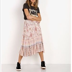 Spell Zahara Pink Midi Skirt